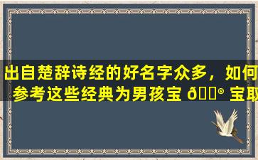 出自楚辞诗经的好名字众多，如何参考这些经典为男孩宝 💮 宝取名
